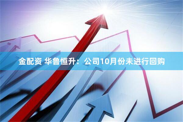 金配资 华鲁恒升：公司10月份未进行回购